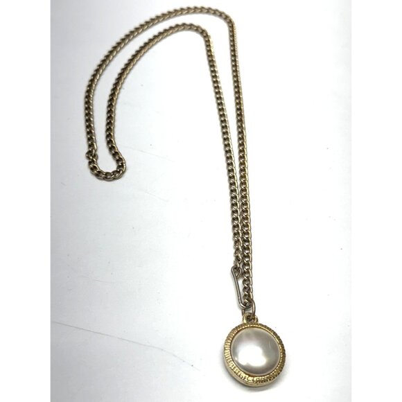 Vintage gold chain pearl pendant necklace - Picture 1 of 4